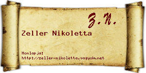 Zeller Nikoletta névjegykártya
