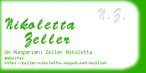 nikoletta zeller business card